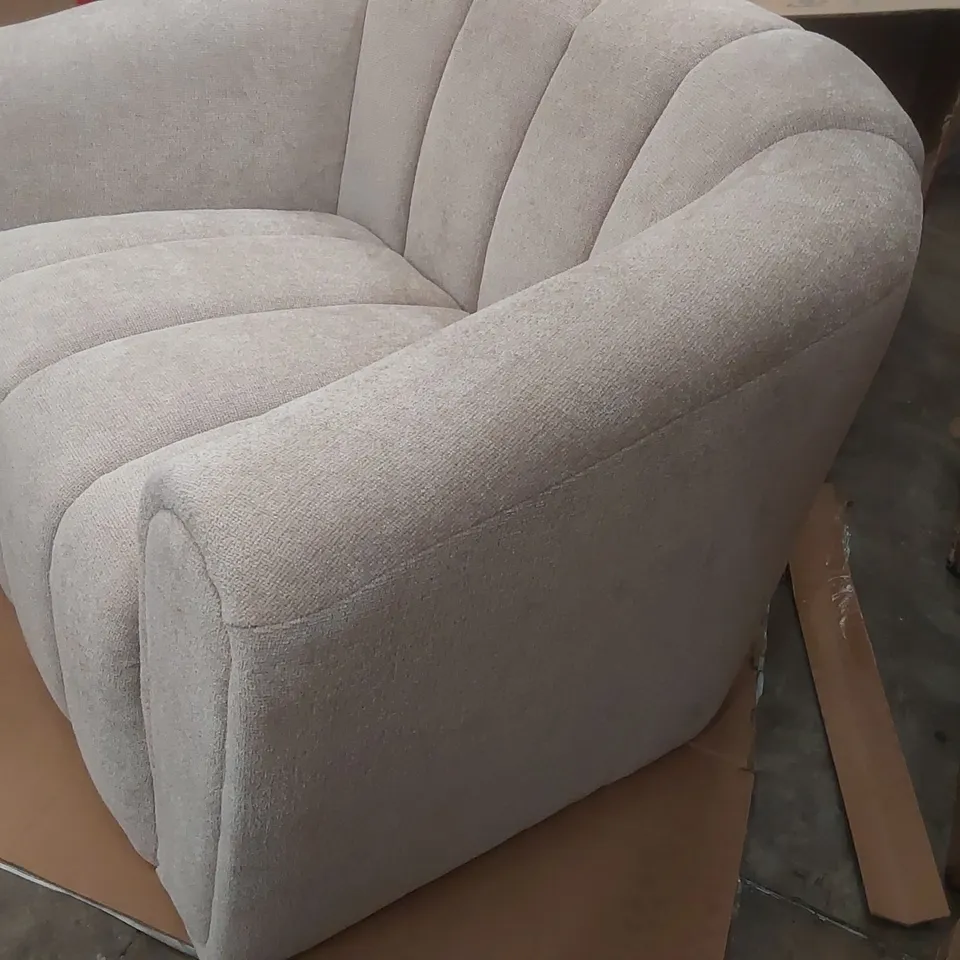 BOXED DANETTI KENDRA BLACK METAL ARMCHAIR NATURAL MINI CHUNKY WEAVE