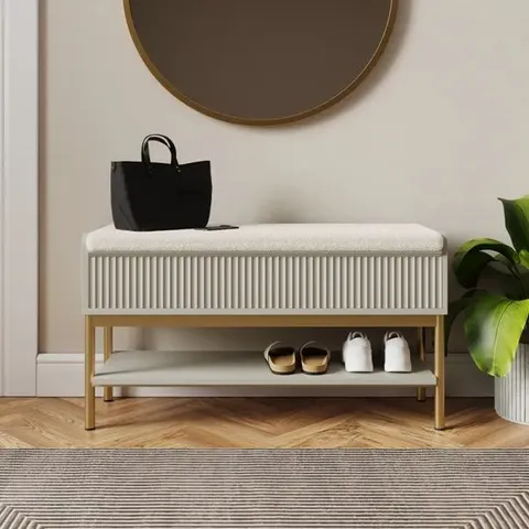 BOXED GEORGI STORAGE BENCH - NATURAL (1 BOX)
