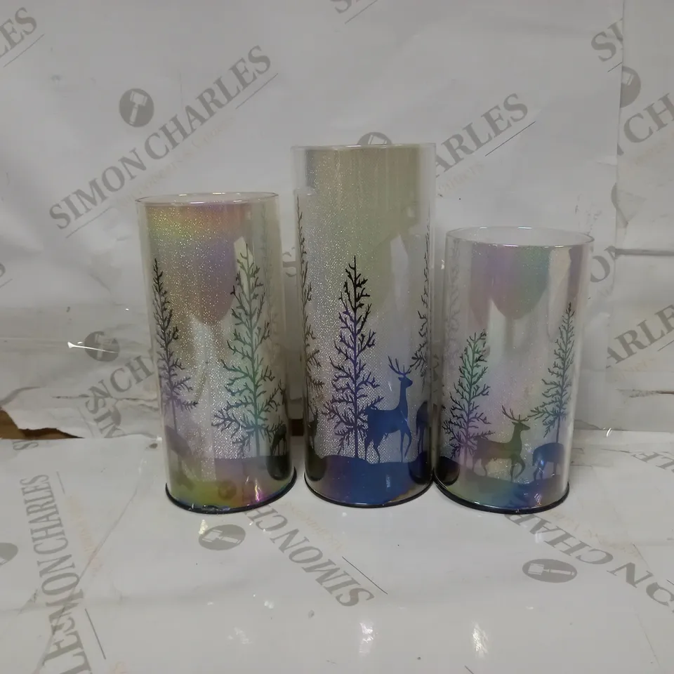 LUXA SHADOW PRELIT SET OF 3 REINDEER SCENE SPARKLERS