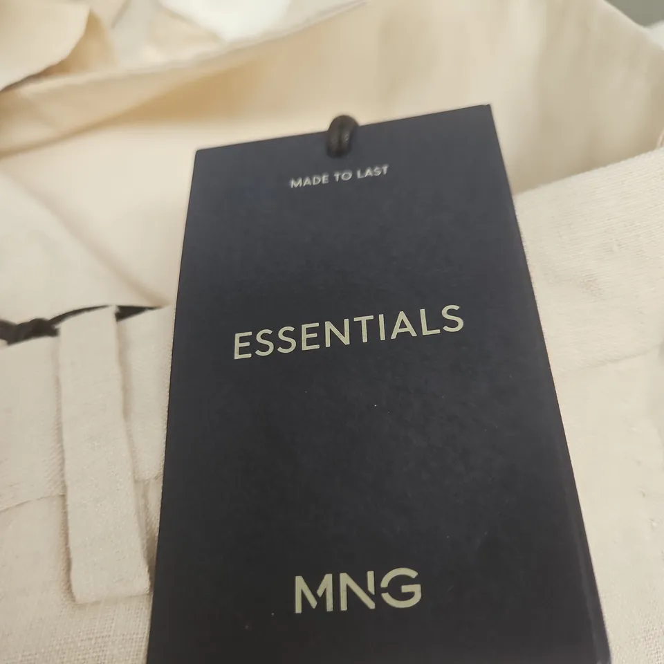 MNG ESSENTIALS PANTALON 350 AMALFI – WHITE TROUSERS, UK 36 (EU 46)