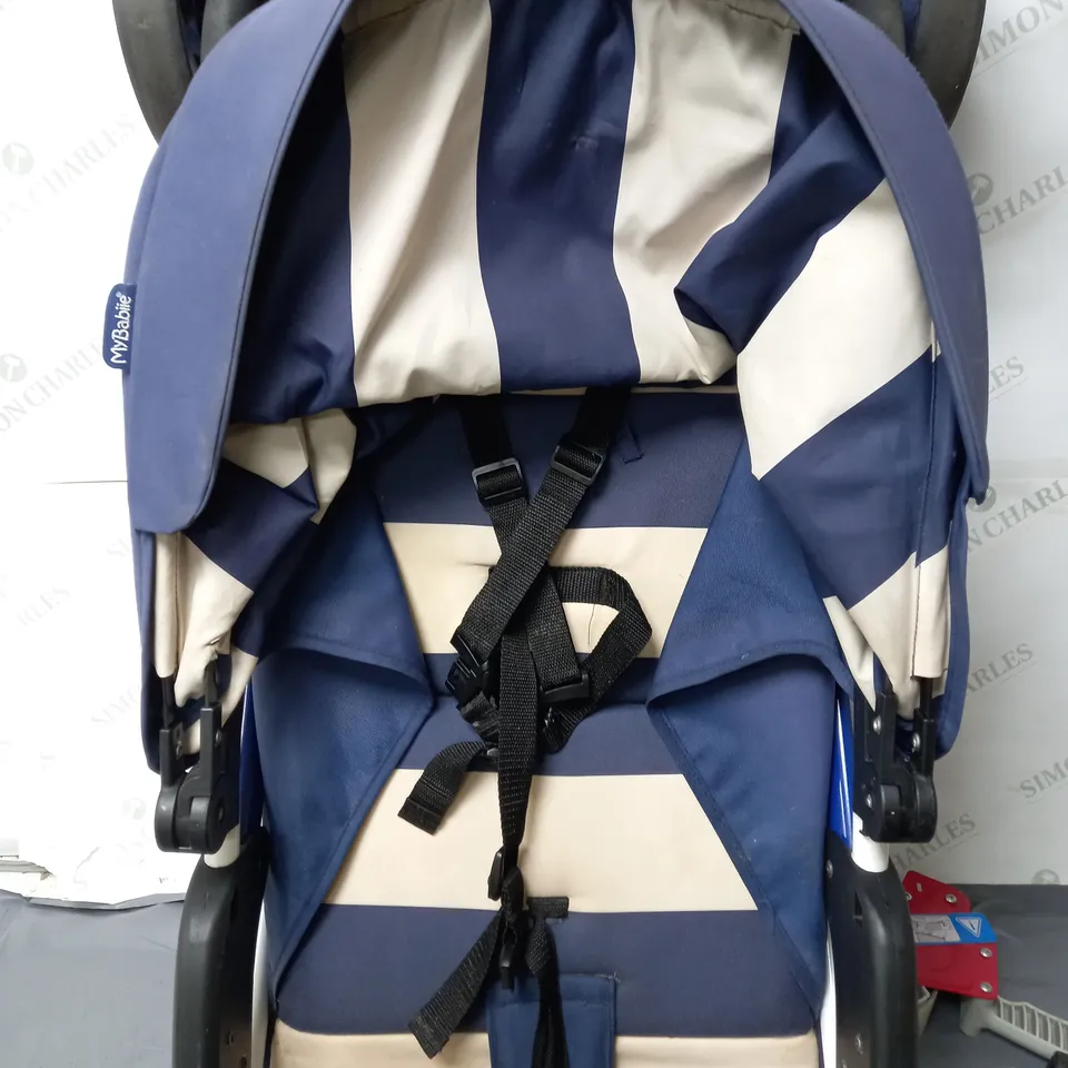 MY BABIIE BILLIE FAIERS MB30 PUSHCHAIR, BLUE STRIPES RRP £129.99