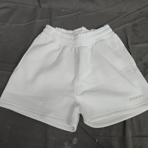 GYM KING GK 365 FLEECE SHORTS – CREAM, UK 8 (US 4, EU 36)