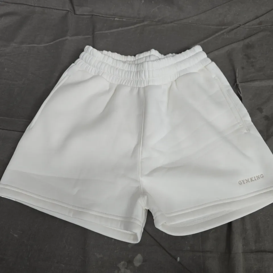 GYM KING GK 365 FLEECE SHORTS – CREAM, UK 8 (US 4, EU 36)