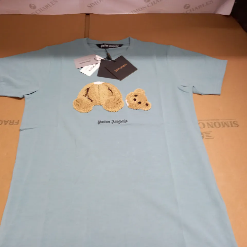 PALM ANGELS PALE BLUE T-SHIRT - M