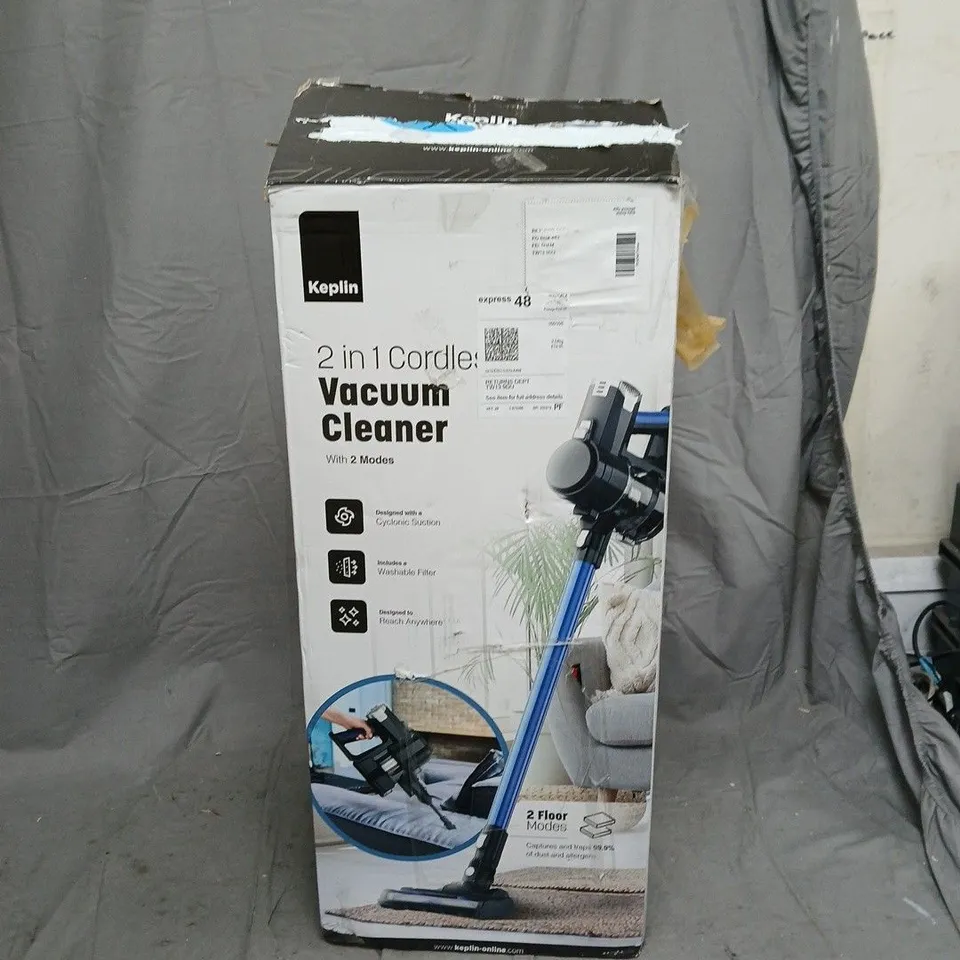 KEPLIN 2-IN-1 CORDLESS VACUUM CLEANER – BOXED 