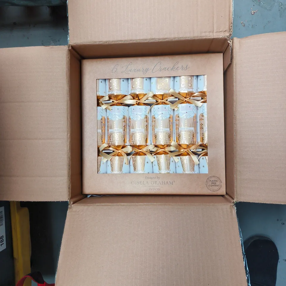 6X GISELA GRAHAM LUXURY CHRISTMAS CRACKERS 