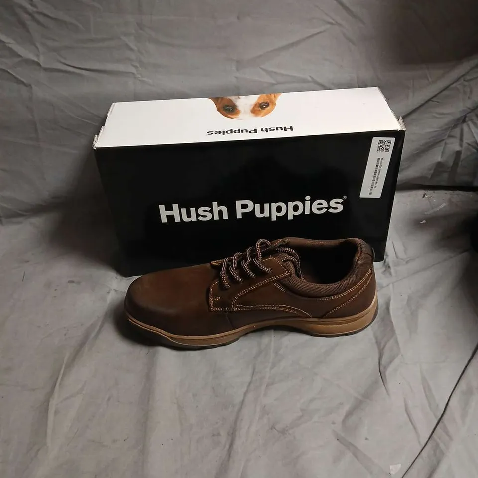 HUSH PUPPIES BROWN LEATHER MEN’S CASUAL SHOES – BOXED-SIZE UK 8 