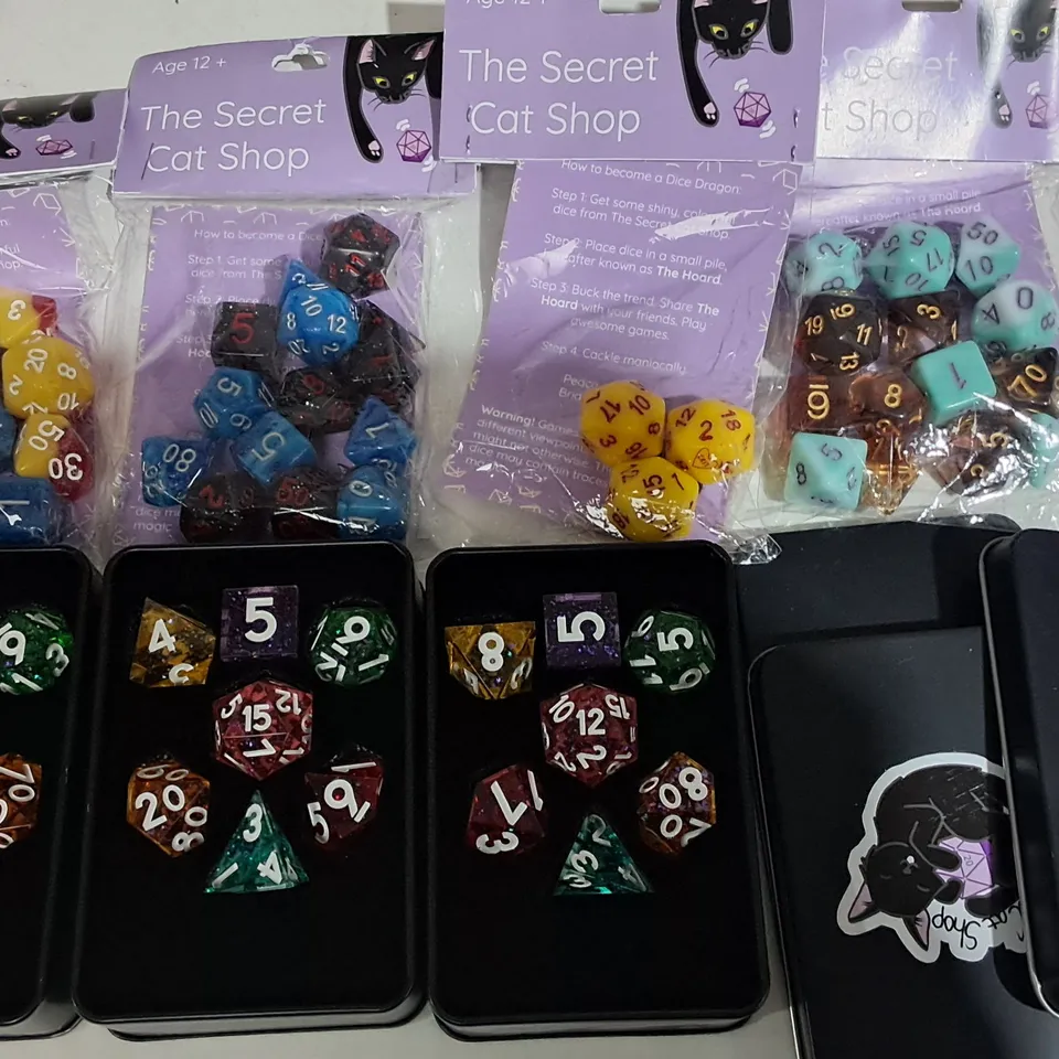 LOT OF 7 SETS OF SECRET CAT SHOP GAME DICE