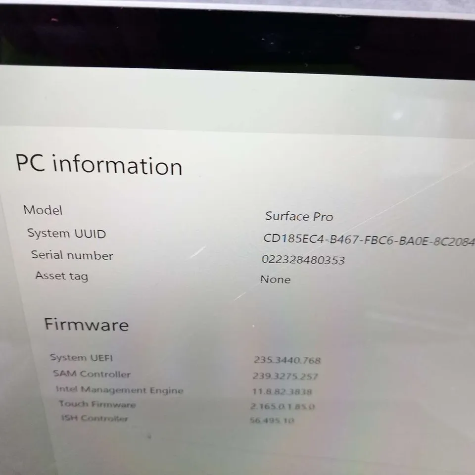 MICROSOFT SURFACE PRO 128GB