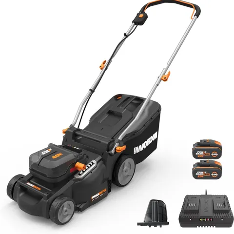 BOXED WORX WG737E 40V POWERSHARE BRUSHLESS CORDLESS LAWNMOWER 37CM