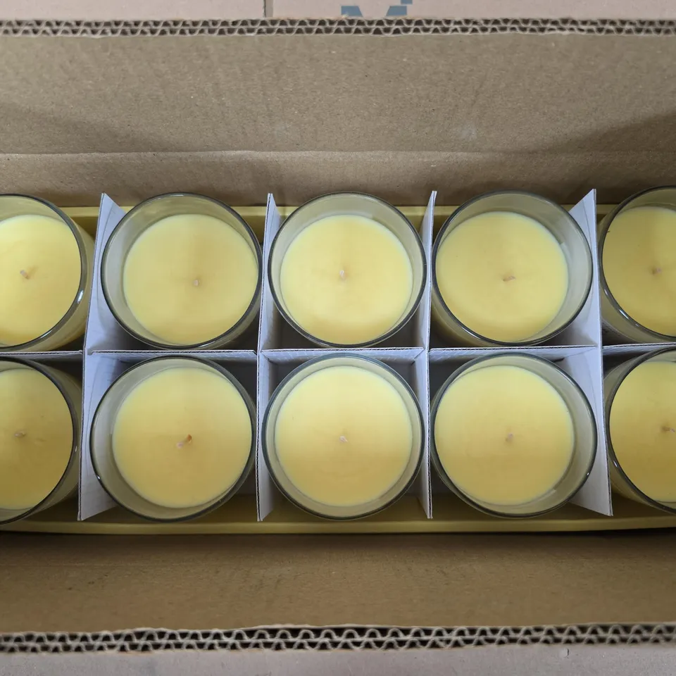 10 X FRESH LEMON SCENTED CANDLES 
