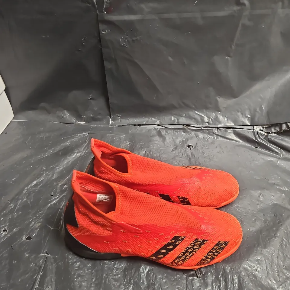 ADIDAS PREDATOR - BRIGHT ORANGE KNIT UPPER, SOCK STYLE UK SIZE 7