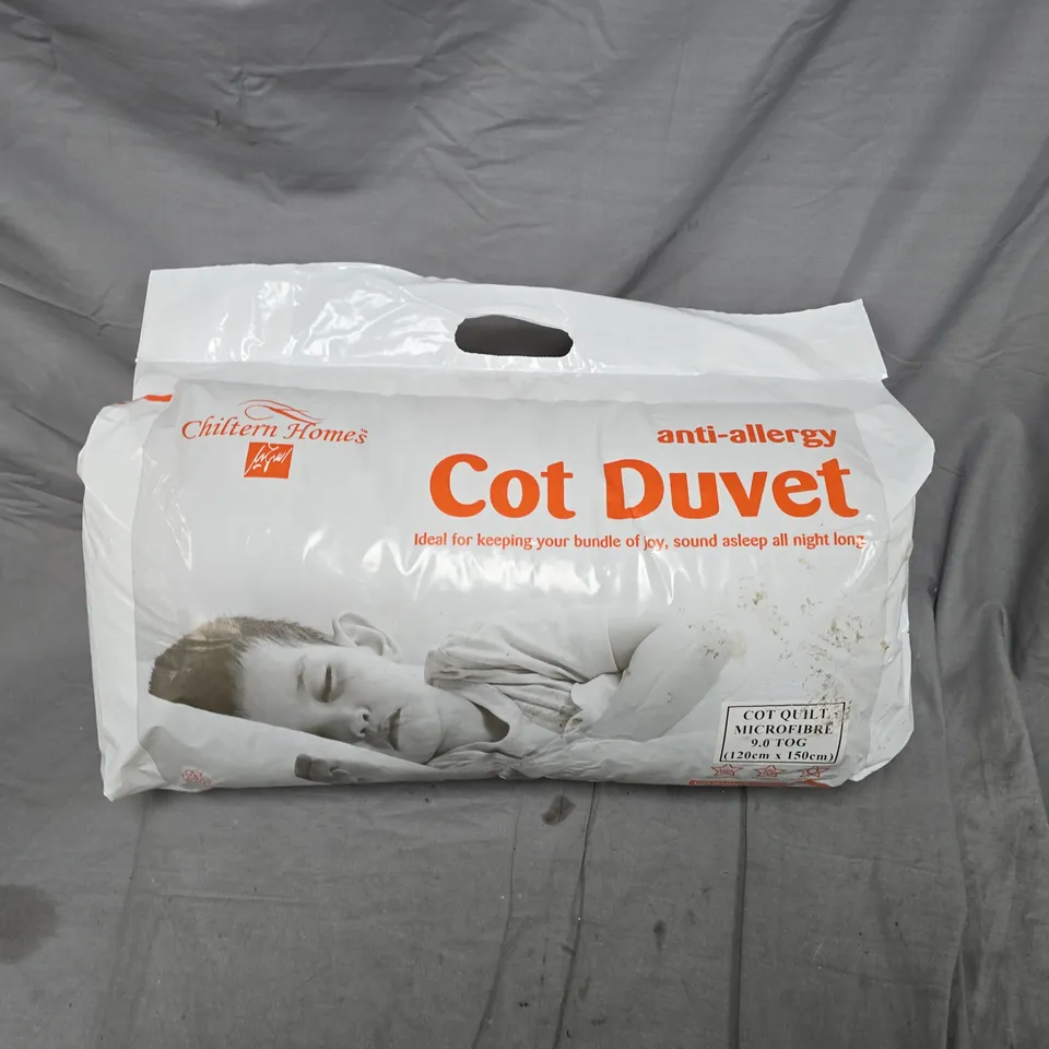 BAGGED CHILTERN HOMES ANTI-ALLERGY COT DUVET (9.0 TOG - 120X150CM)