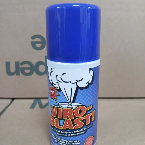 VIRO-BLAST! VEHICLE INTERIOR SANITISER & DEODORISER – X12 TINS 