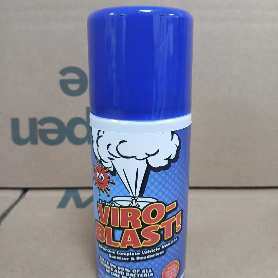 VIRO-BLAST! VEHICLE INTERIOR SANITISER & DEODORISER – X12 TINS 