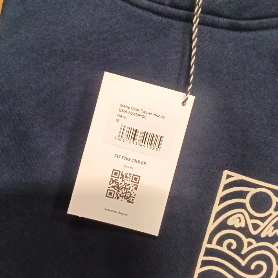 BRAND NEW BOX OF BRASS MONKEY HOODIES - NAVY SIZE MEDIUM APPROXIMATELY 10