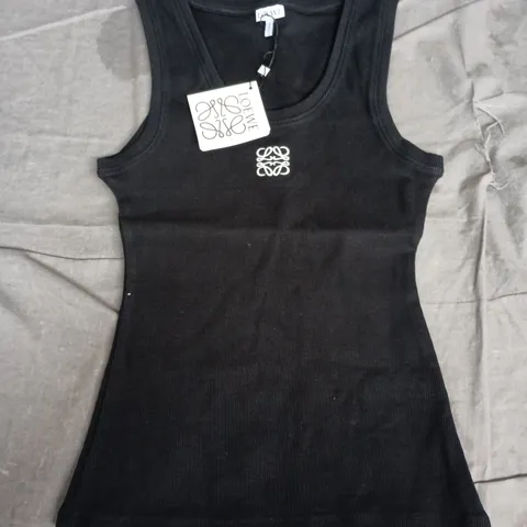 LOEWE BLACK SLEEVELESS TOP, COTTON, SIZE M