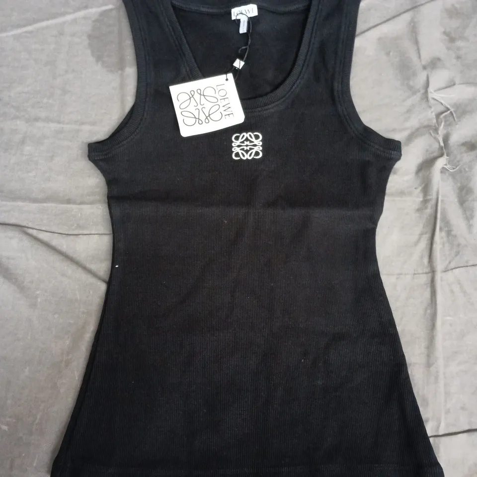 LOEWE BLACK SLEEVELESS TOP, COTTON, SIZE M