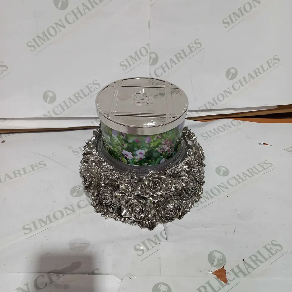 HOMEWORX BY HARRY SLATKIN & CO ORCHID & SWEET GRASS CANDLE WITH PEDESTAL