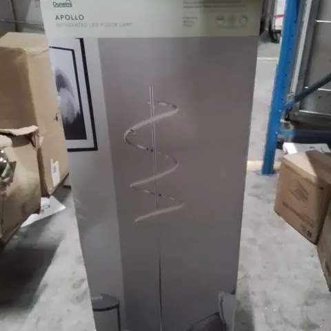 BOXED APOLLO INTERGRATED LED FLOOR LAMP CHROME FINISH 