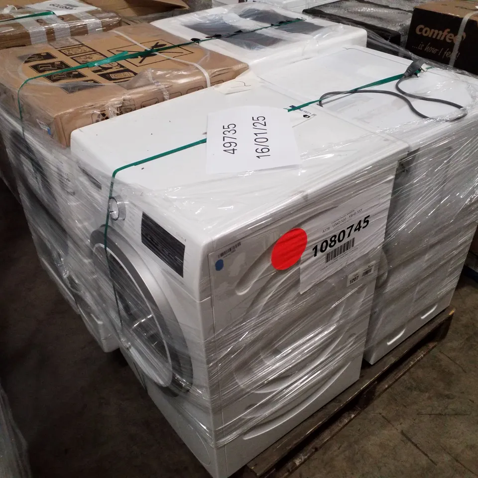 PALLET OF APPROXIMATELY 4 UNPROCESSED RAW RETURN WHITE GOODS TO INCLUDE;