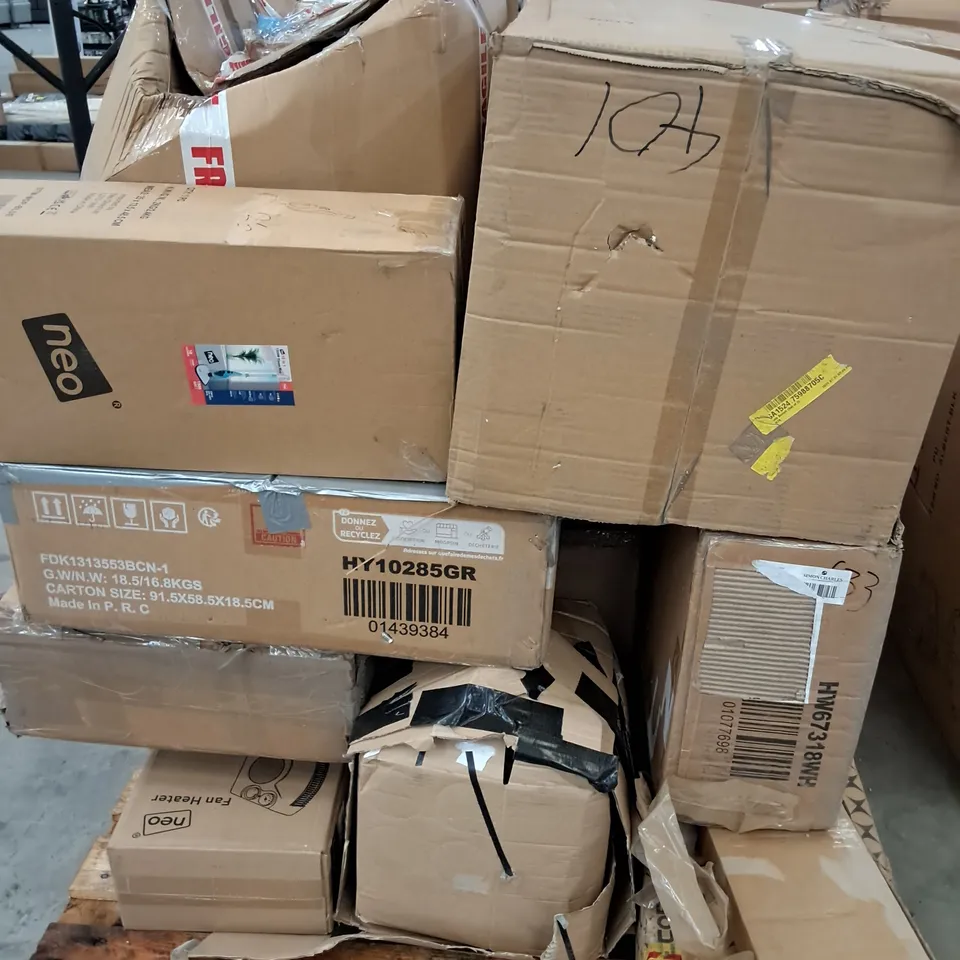 PALLET OF ASSORTED FLAT PACK PARTS AND APPLIANCE ITEMS