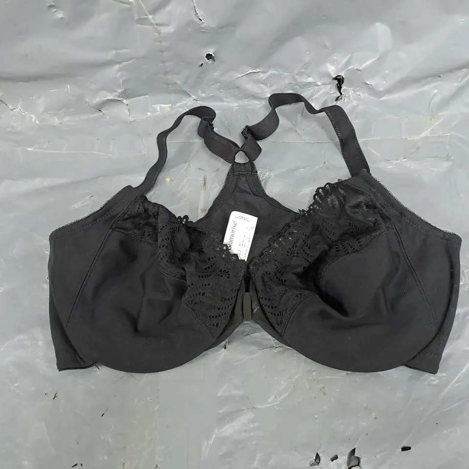 GLAMORISE FRONT CLOSE T-BACK WONDER WIRE BRA - BLACK - 36D