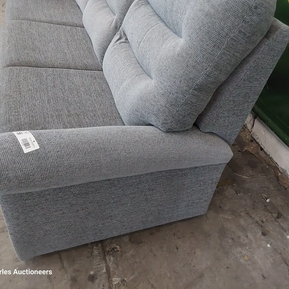 QUALITY BRITISH DESIGNER G PLAN HOLMES THREE SEATER SOFA HERON MIST