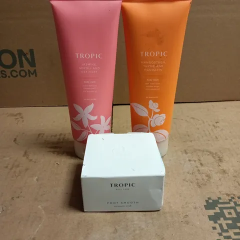 3 X TROPIC ITEMS: BODY WASH + FOOT SMOOTH