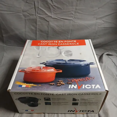 INVICTA COCOTTE RONDE 28 CM CAST IRON CASSEROLE – BLACK