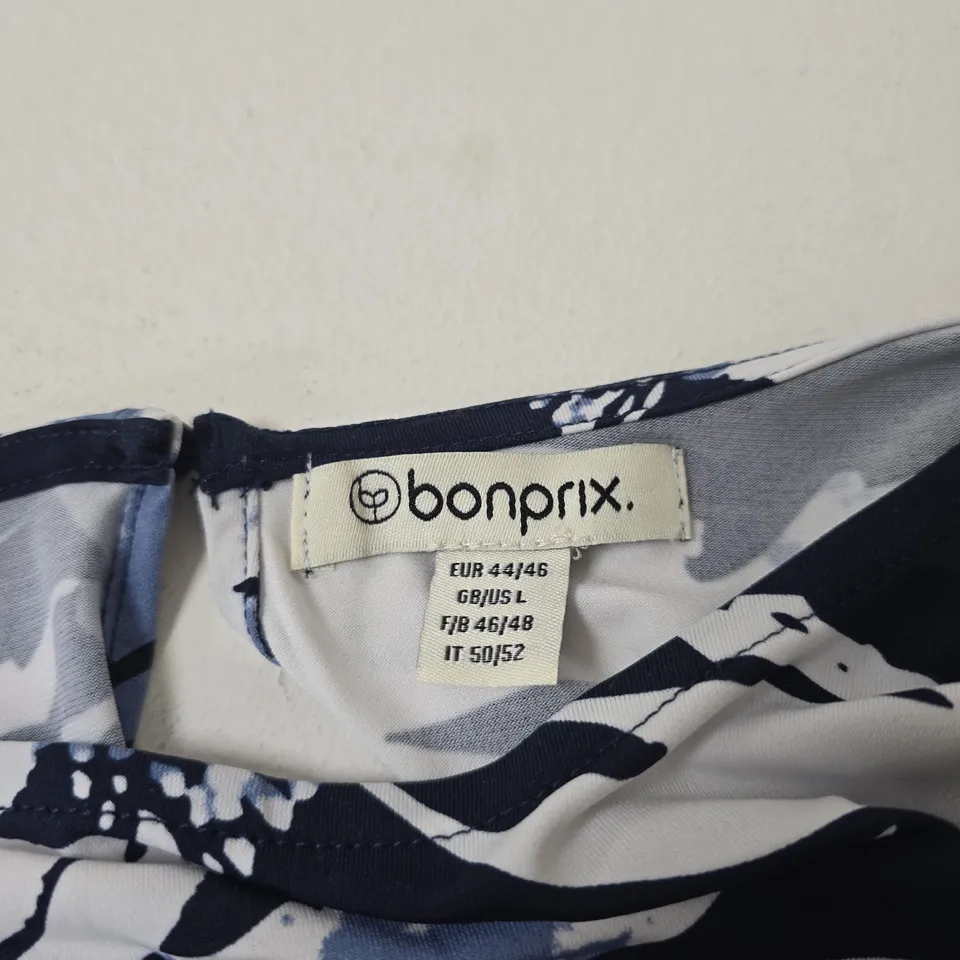 BONPRIX WOMEN'S NAVY FLORAL JUMPSUIT – UK L (EUR 44/46; GB/US L; IT 50/52)