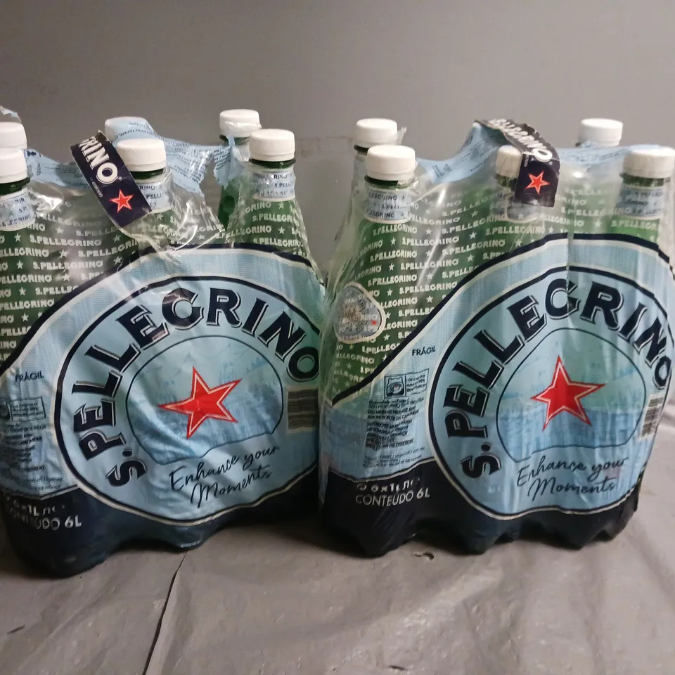 12 BOTTLES OF PELLEGRINO SPARKLING NATURAL WATER 1-LITRE 