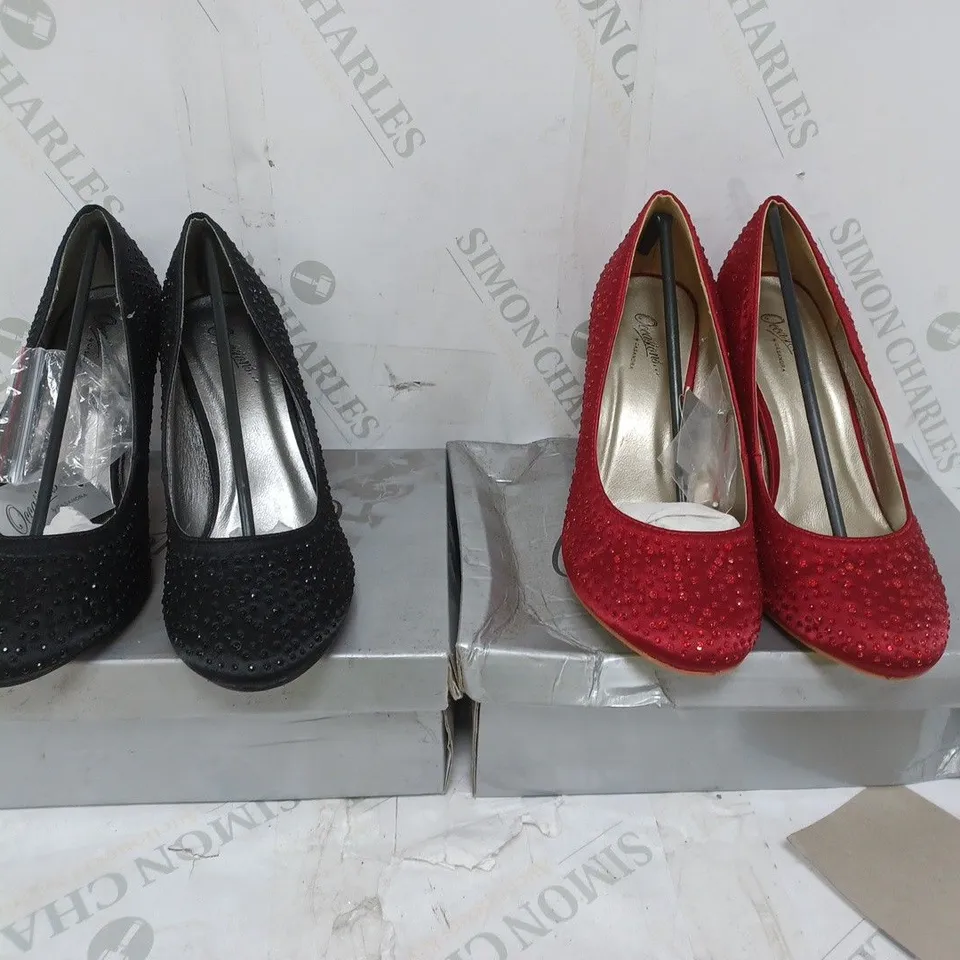 LOT OF 9 PAIRS OF OCCASIONS BY CASANDRA HIGH HEELED SHOES