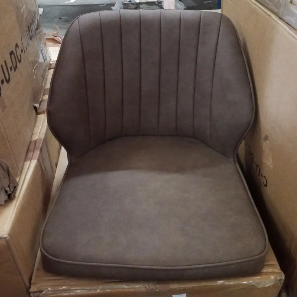 BOXED SET OF 2 DANFORTH BARSTOOLS -BROWN-