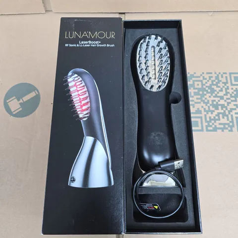 LUNAMOUR LASERBOOST+ RF SONIC & LL-LASER HAIR GROWTH BRUSH – BOXED WITH USB CHARGING CABLE