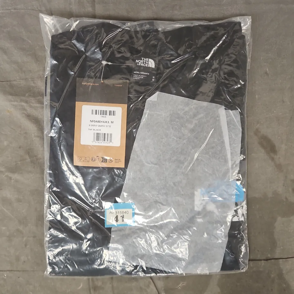 BAGGED THE NORTH FACE ENERGY GRAPHIC SHORT SLEEVE T-SHIRT IN BLACK SIZE MEDIUM