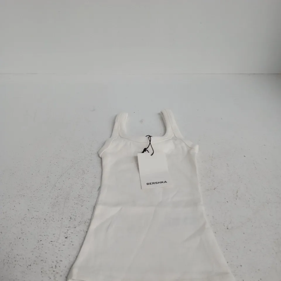 BERSHKA WHITE TANK TOP – XXS