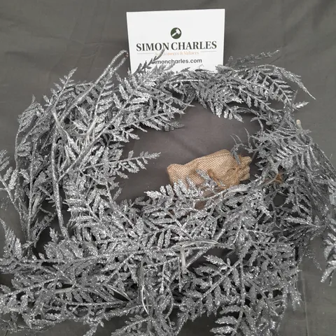JULIEN MACDONALD SILVER GLITTER PRE-LIT GARLAND
