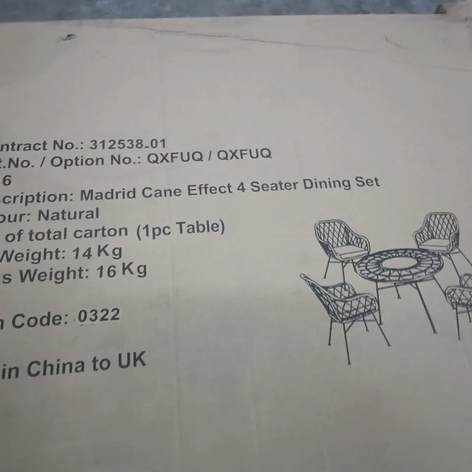 LOT OF 3 ASSORTED FLAT PACK FURNITURE PARTS TO INCLUDE CANE EFFECT DINING TABLE