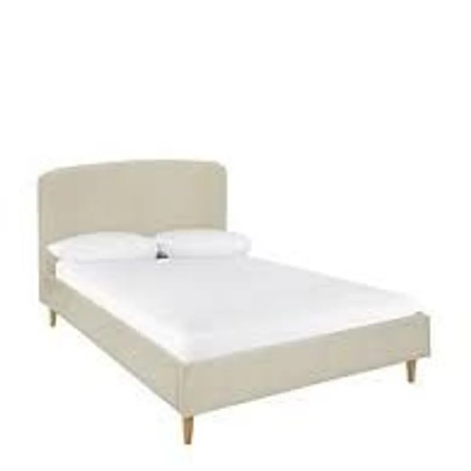 BOXED GRADE 1 DALE BOUCLE DOUBLE BED FRAME CREAM (2 BOXES)