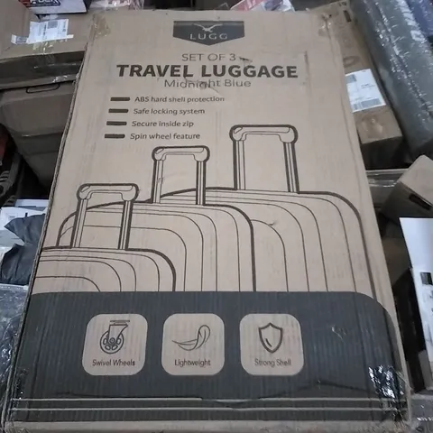 BOXED LUGG HARDSHELL TRAVEL SUITCASE - MIDNIGHT BLUE 