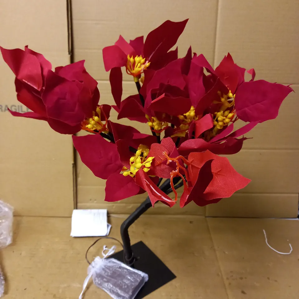Home Reflections Pre Lit Poinsettia Table Top Tree