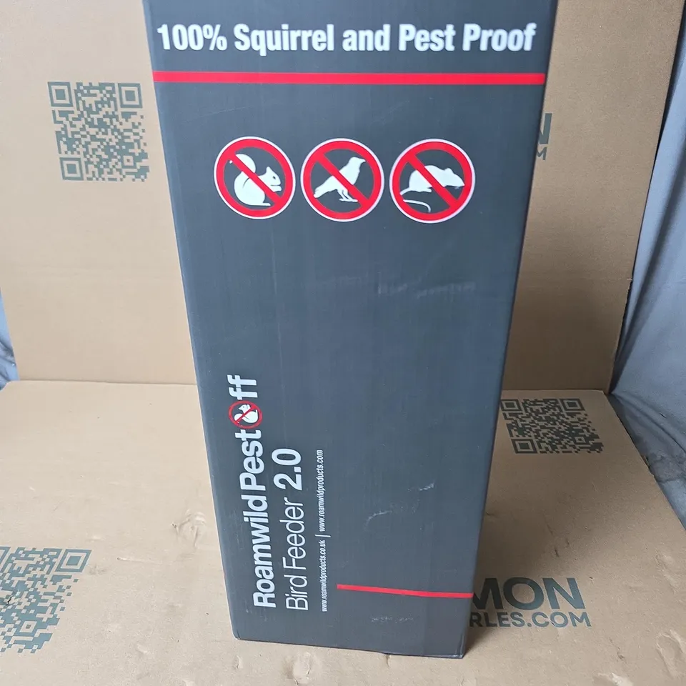 ROAMWILD BIRD FEEDER 2.0 – 100% SQUIRREL & PEST PROOF (SUNFLOWER/MIXED SEED FEEDER) – BOXED