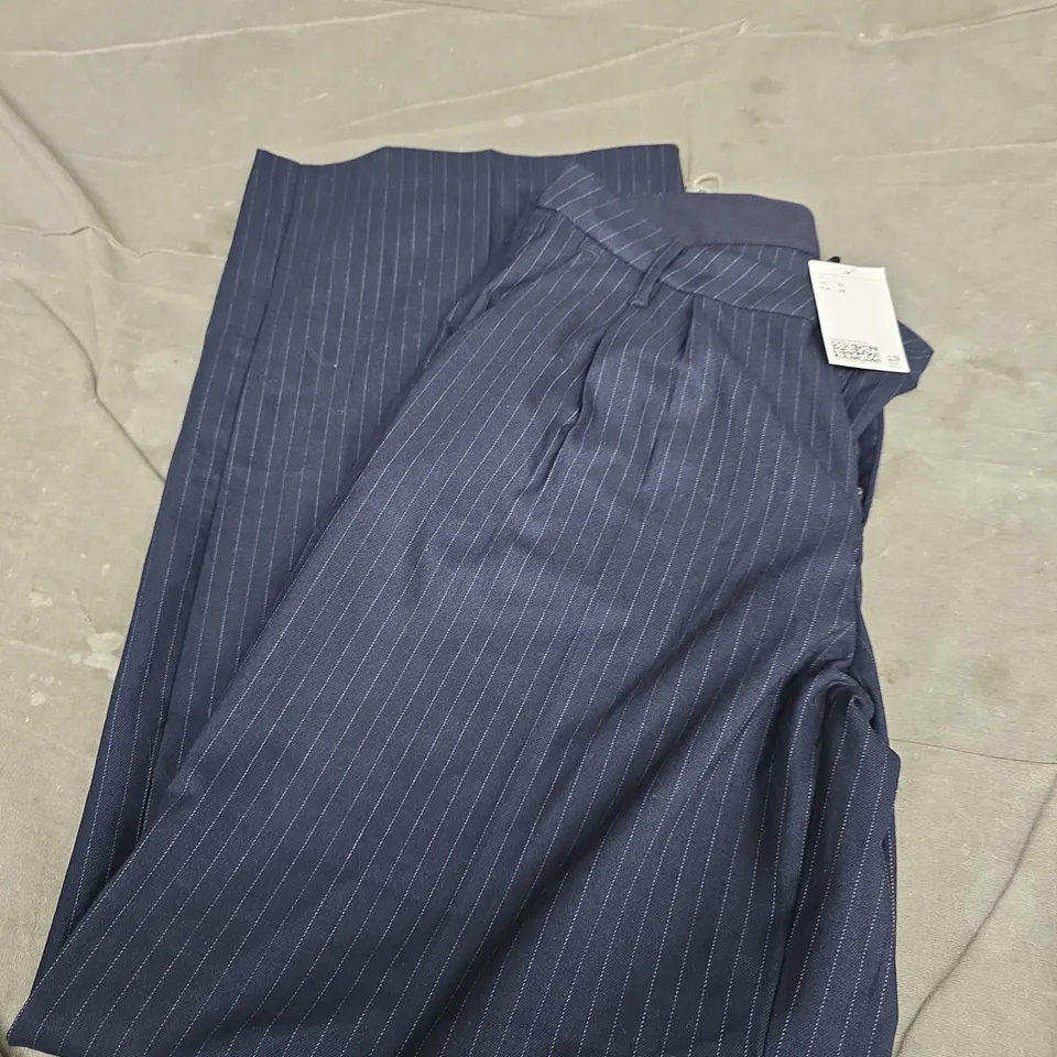 DIVIDED NAVY PINSTRIPE TROUSERS – SIZE 10