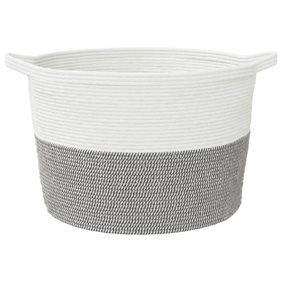 BOXED ADRIK COTTON LAUNDRY BASKET WITH HANDLES