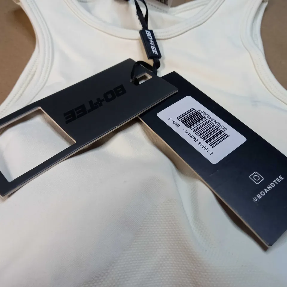 BO+TEE CREAM LOGO SPORTS BRA - SMALL