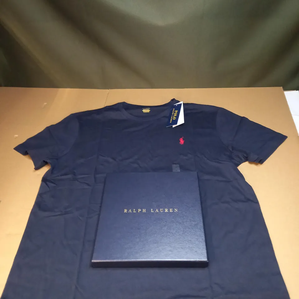 MENS POLO RALPH LAUREN NAVY T-SHIRT SIZE L