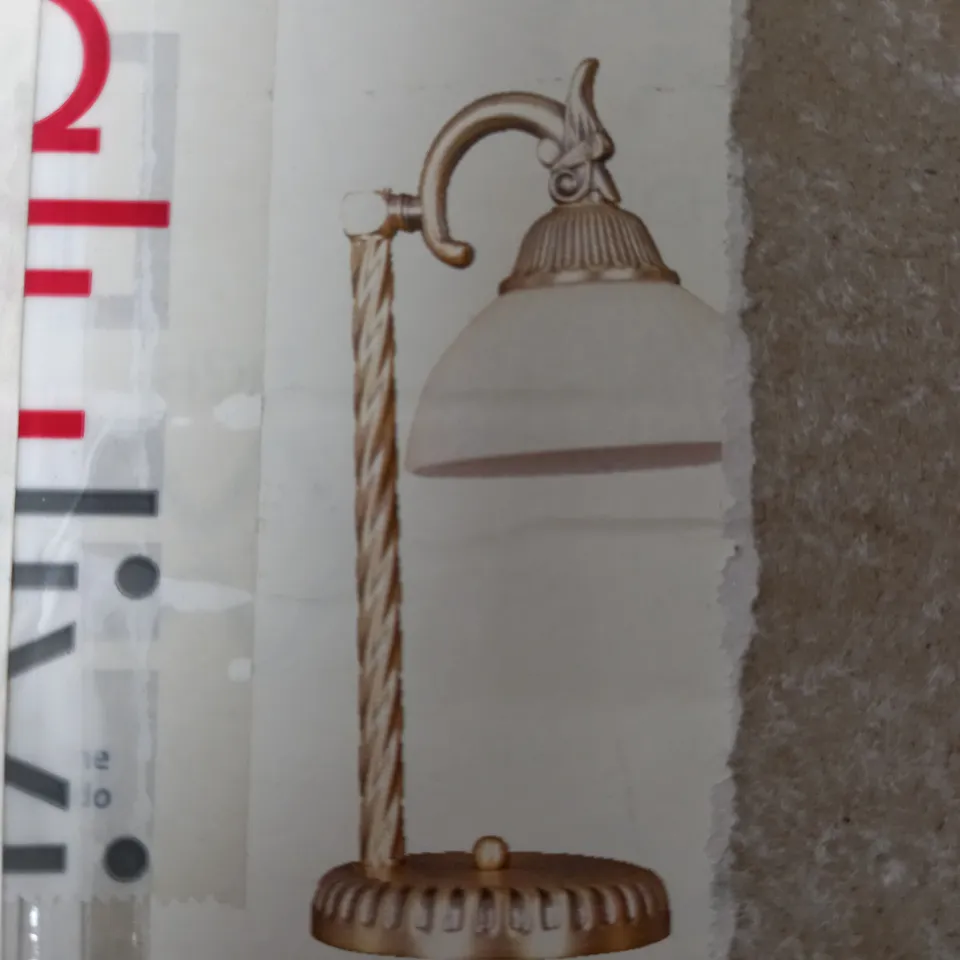BOXED MILO LIGHTING APHRODITE TABLE LAMP METAL SHADE WHITE GLASS