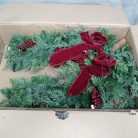 BOXED UNBRANDED EVERGREEN SWAG WITH BOW