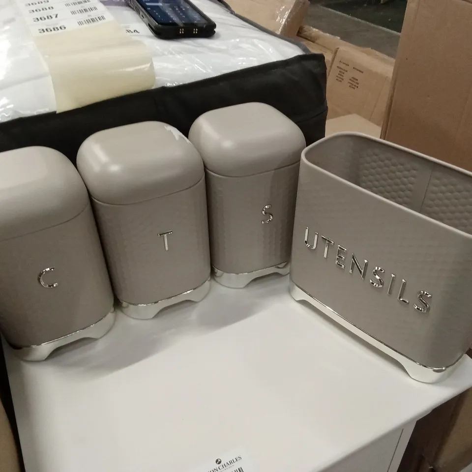 BOXED KITCHENCRAFT LOVELLO 4 PIECE KITCHEN STORAGE SET